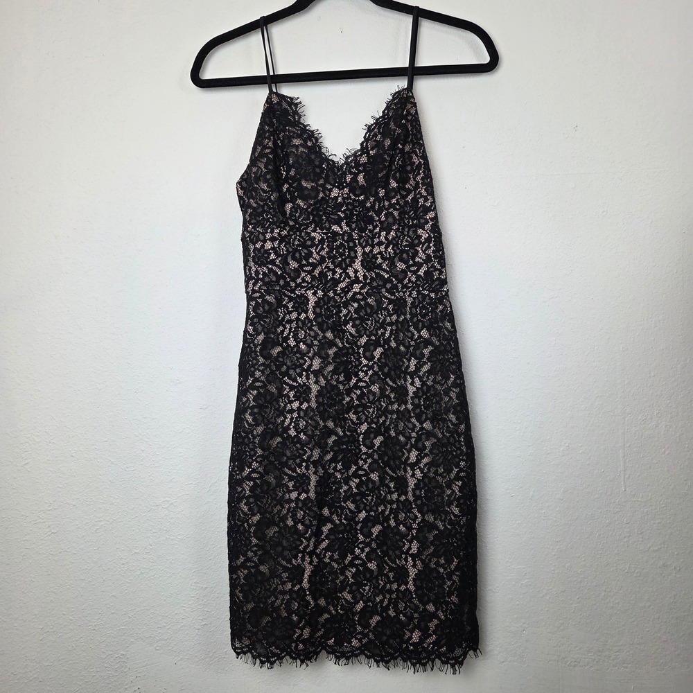 Express Black Floral Eyelash Lace Bodycon Sheath Dress Women Size‎ Small